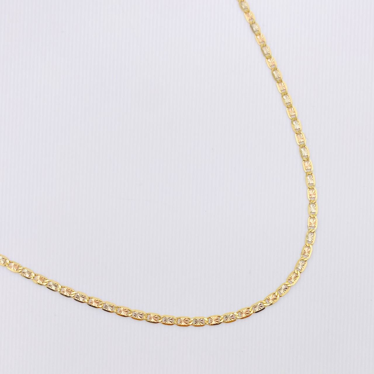 Cadena Escalera Plana Diamantada 2.3gr / 50cm / 1.8mm Tres Oros +3 18K *