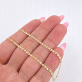 Cadena Escalera Plana Diamantada 2.3gr / 50cm / 1.8mm Tres Oros +3 18K *