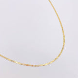 Cadena Plana 1.3gr / 40cm / 1.4mm Oro Amarillo +3 18K