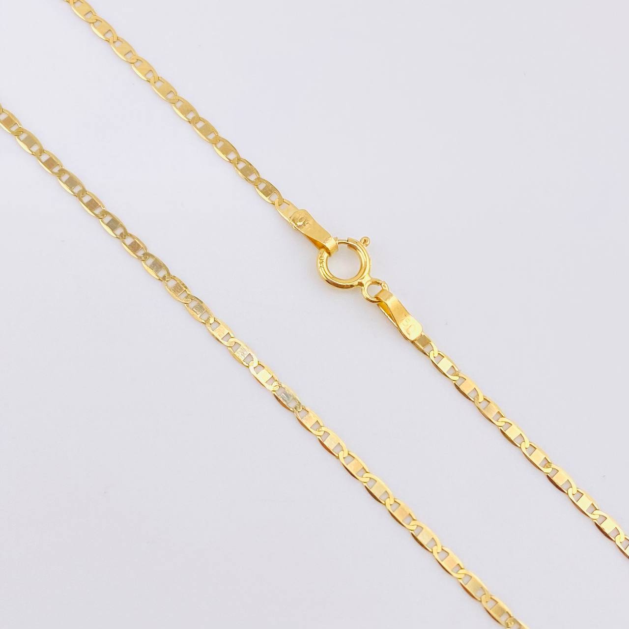 Cadena Escalera Plana Diamantada 2.25gr / 50cm / 1.8mm Tres Oros +3 18K *