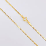 Cadena Escalera Plana Diamantada 2.25gr / 50cm / 1.8mm Tres Oros +3 18K *