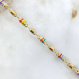 Pulso Rustico 4.65gr / 18cm / 5mm Cauchos Colores Lila Azul Rosa Oro Amarillo *