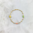 Tobillera Rustico Militar 4.2gr / 25cm / 3mm Bolas Diamantadas Cuchos Colores Lilas Oro Amarillo *
