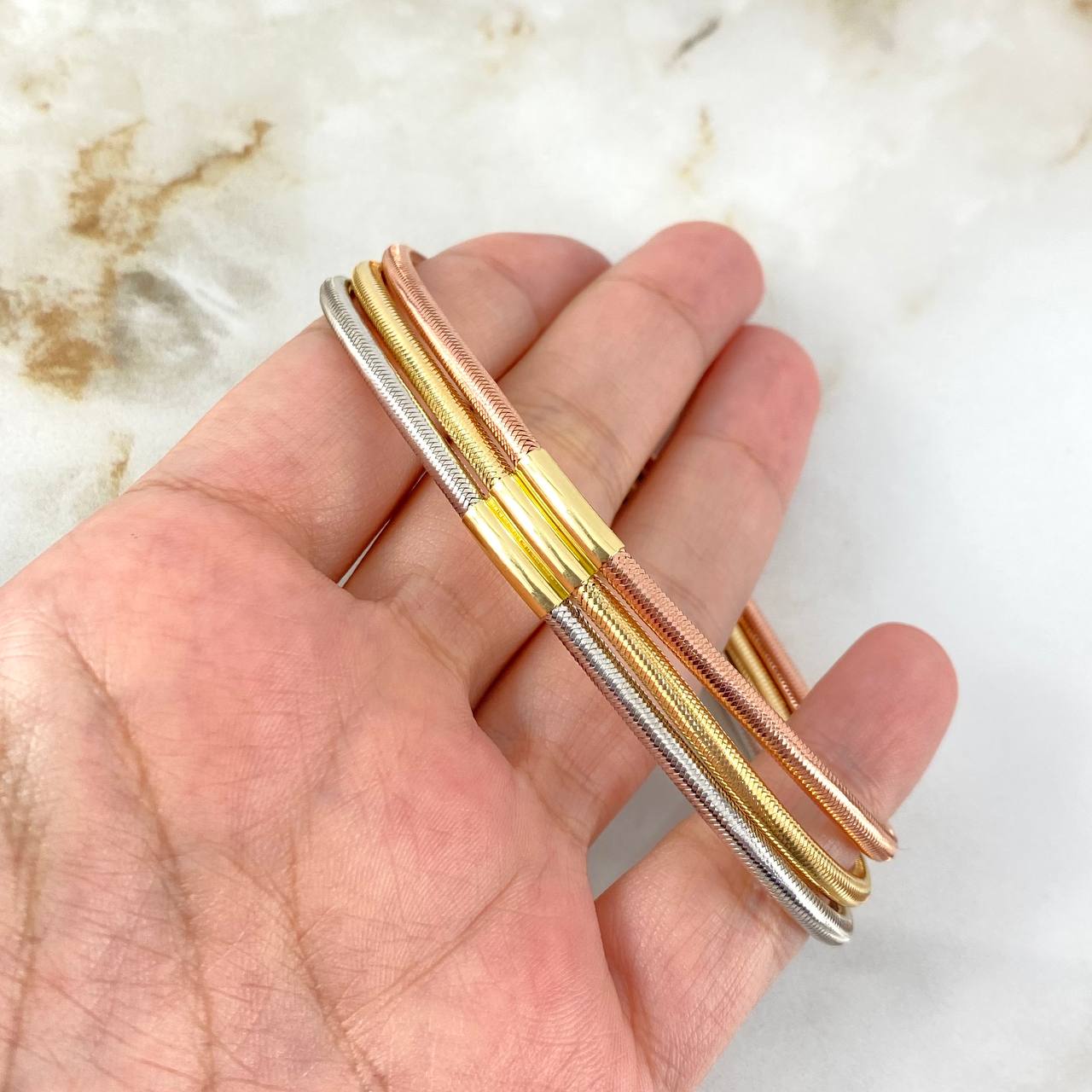 Pulso Reticulado 3x1 7.4gr / 20cm / 3mm Tres Oros +4 *