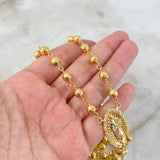 Rosario Virgen de Guadalupe 33.5gr / 70cm / 6-7mm Bolas Diamantadas Circones Blancos Fucsias Verdes Azules Oro Amarillo *