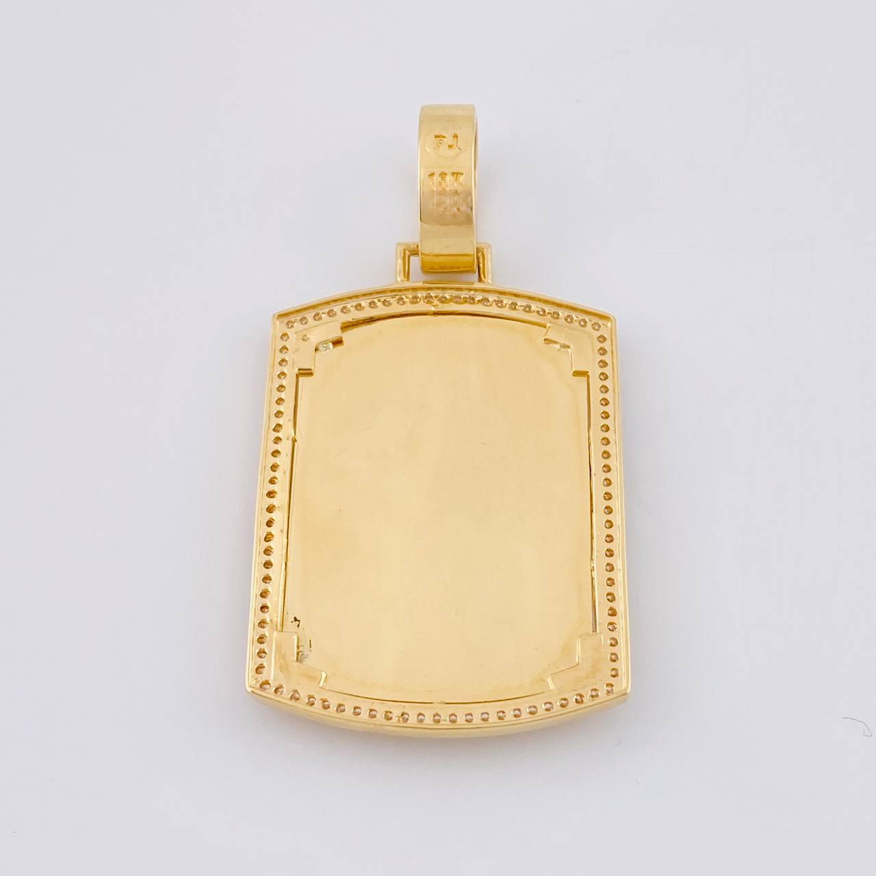 Dije Placa San Miguel 15.4g / 5.5cm Dos Oros Amarillo Blanco 18K
