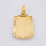 Dije Placa San Miguel 15.4g / 5.5cm Dos Oros Amarillo Blanco 18K