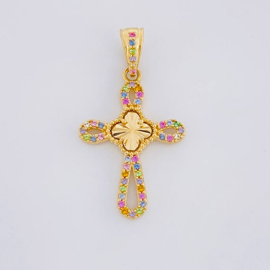 Dije Cruz Trebol 1.9g / 3cm Oro Amarillo 18K