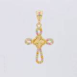 Dije Cruz Trebol 1.9g / 3cm Oro Amarillo 18K
