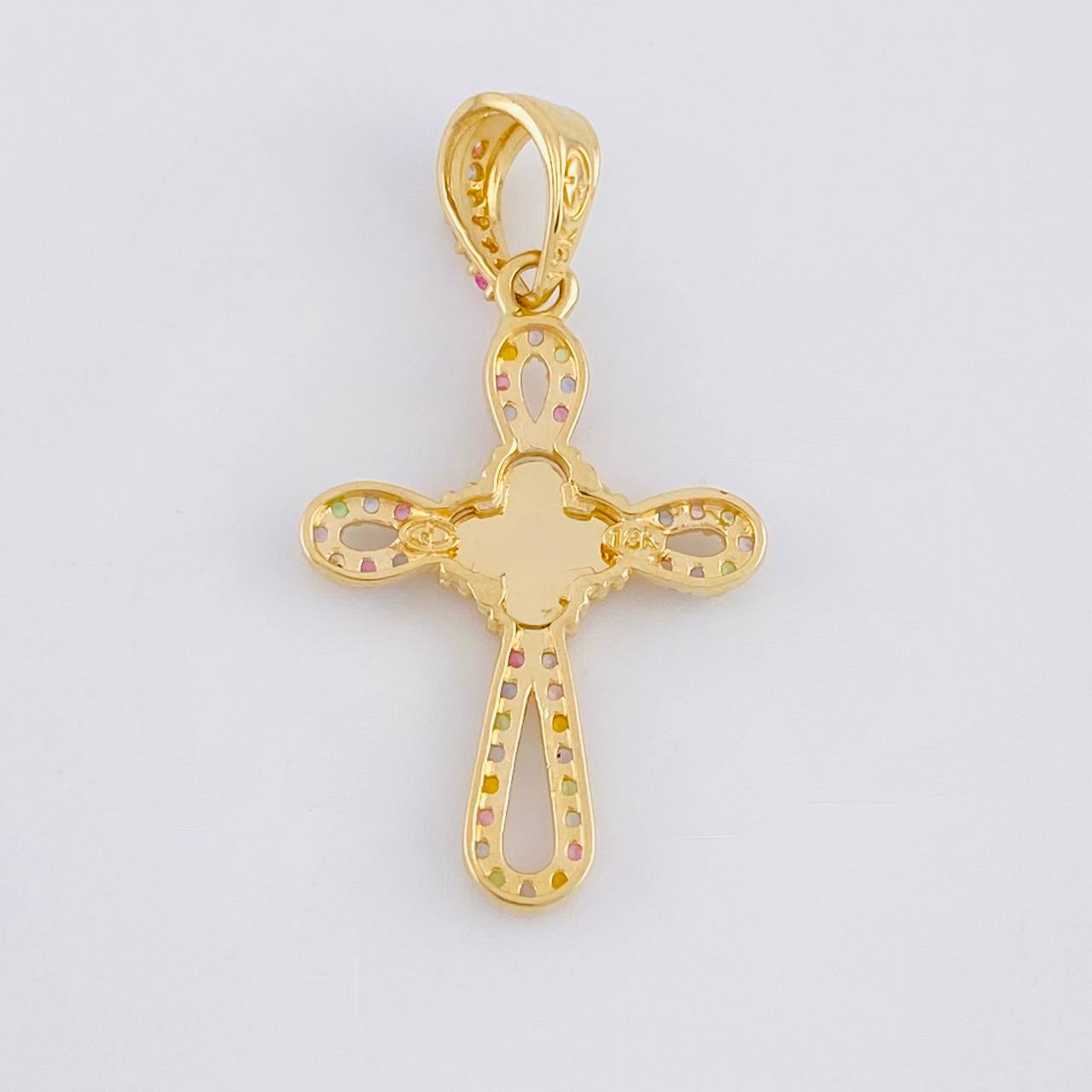 Dije Cruz Trebol 1.9g / 3cm Oro Amarillo 18K