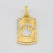 Dije Placa Corona 12.95g / 5.3cm Dos Oros Amarillo Blanco 18K