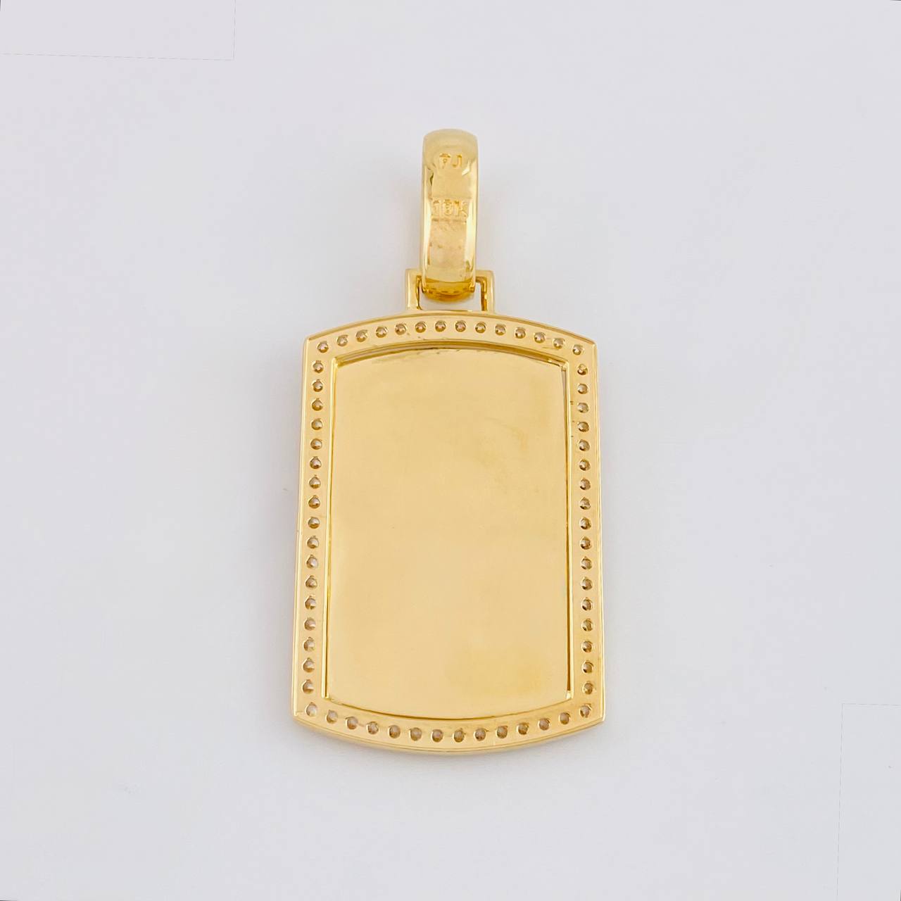 Dije Placa Corona 12.95g / 5.3cm Dos Oros Amarillo Blanco 18K