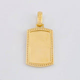 Dije Placa Corona 12.95g / 5.3cm Dos Oros Amarillo Blanco 18K