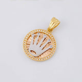 Dije Circulo Corona 5.3g / 3.2cm Dos Oros Blanco Rosa 18K