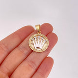 Dije Circulo Corona 5.3g / 3.2cm Dos Oros Blanco Rosa 18K