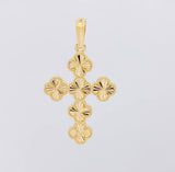 Dije Cruz Trébol Diamantado 6.4g / 5cm Oro Amarillo 18K