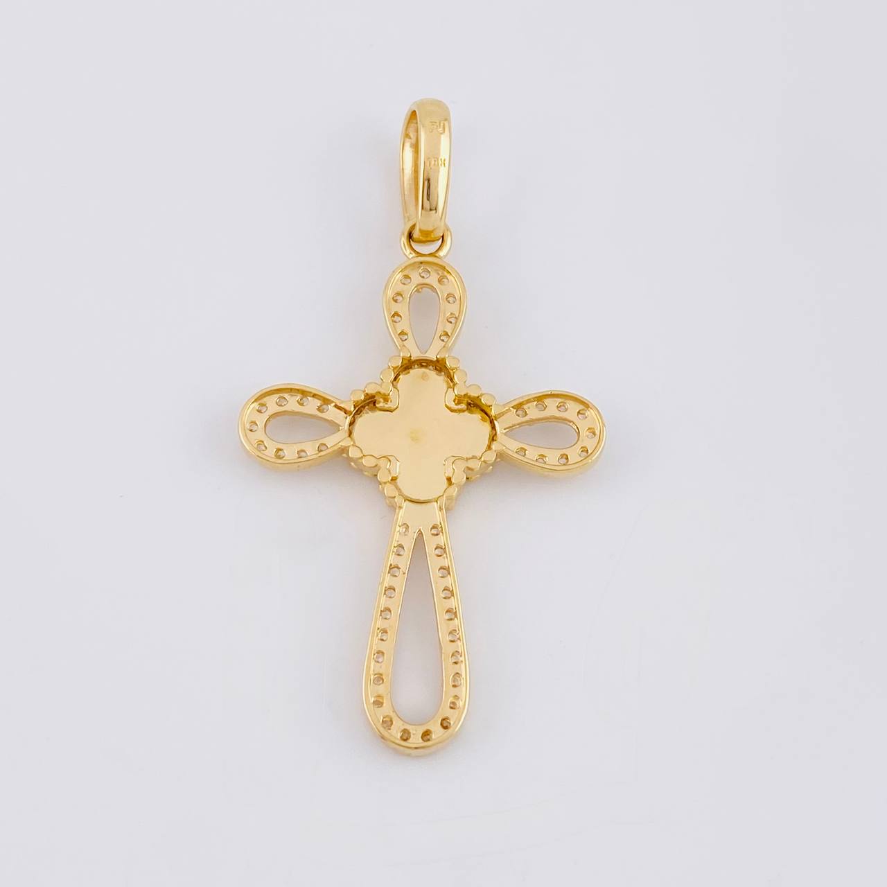 Dije Cruz Trébol 6.65g / 5.4cm Oro Amarillo 18K