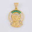 Dije Cristo Aureola 9.05g / 4.2cm Dos Oros Amarillo Blanco 18K