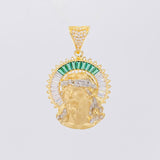 Dije Cristo Aureola 9.05g / 4.2cm Dos Oros Amarillo Blanco 18K