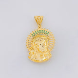 Dije Cristo Aureola 9.05g / 4.2cm Dos Oros Amarillo Blanco 18K
