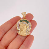 Dije Cristo Aureola 9.05g / 4.2cm Dos Oros Amarillo Blanco 18K