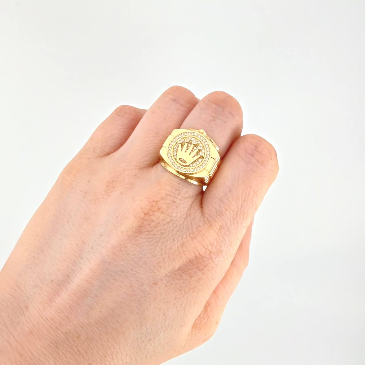 Anillo Correa Corona 10.4g / T7 1/4 Oro Amarillo 18K