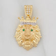 Dije Rostro León 3.35g / 3.06cm Dos Oros Amarillo Blanco 18K