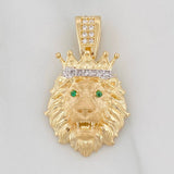 Dije Rostro León 3.35g / 3.06cm Dos Oros Amarillo Blanco 18K