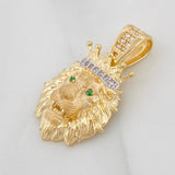 Dije Rostro León 3.35g / 3.06cm Dos Oros Amarillo Blanco 18K