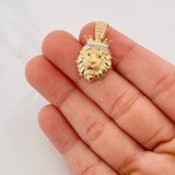 Dije Rostro León 3.35g / 3.06cm Dos Oros Amarillo Blanco 18K