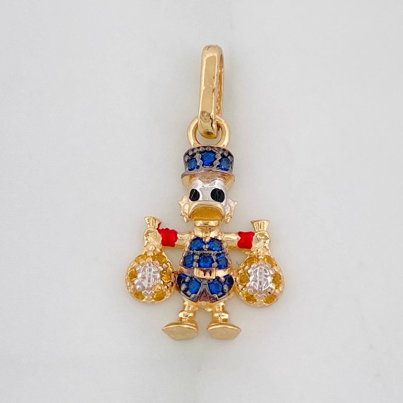 Dije Pato Bolsas de Dinero 1.6g / 2.1cm Tres Oros 18K