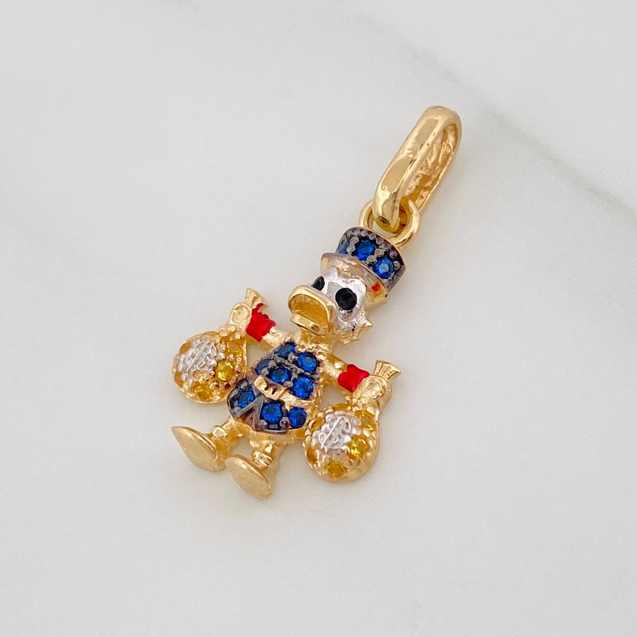 Dije Pato Bolsas de Dinero 1.6g / 2.1cm Tres Oros 18K
