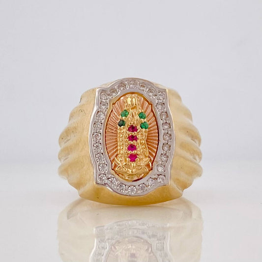 Anillo Virgen de Guadalupe 6.35g / T7 1/2 Tres Oros 18K