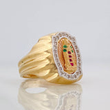 Anillo Virgen de Guadalupe 6.35g / T7 1/2 Tres Oros 18K