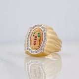 Anillo Virgen de Guadalupe 6.35g / T7 1/2 Tres Oros 18K