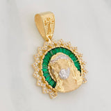 Dije Rostro Cristo 7.55g / 3.5cm Dos Oros Amarillo Blanco 18K