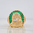 Anillo Rostro Cristo 9.75g / T10 1/4 Dos Oros Amarillo Blanco 18K