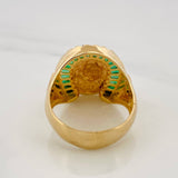 Anillo Rostro Cristo 9.75g / T10 1/4 Dos Oros Amarillo Blanco 18K