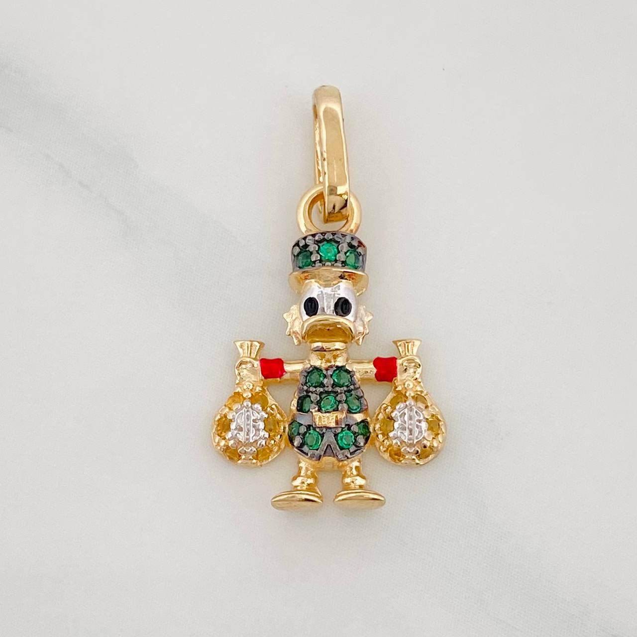 Dije Pato Bolsas de Dinero 1.6g / 2.1cm Tres Oros 18K