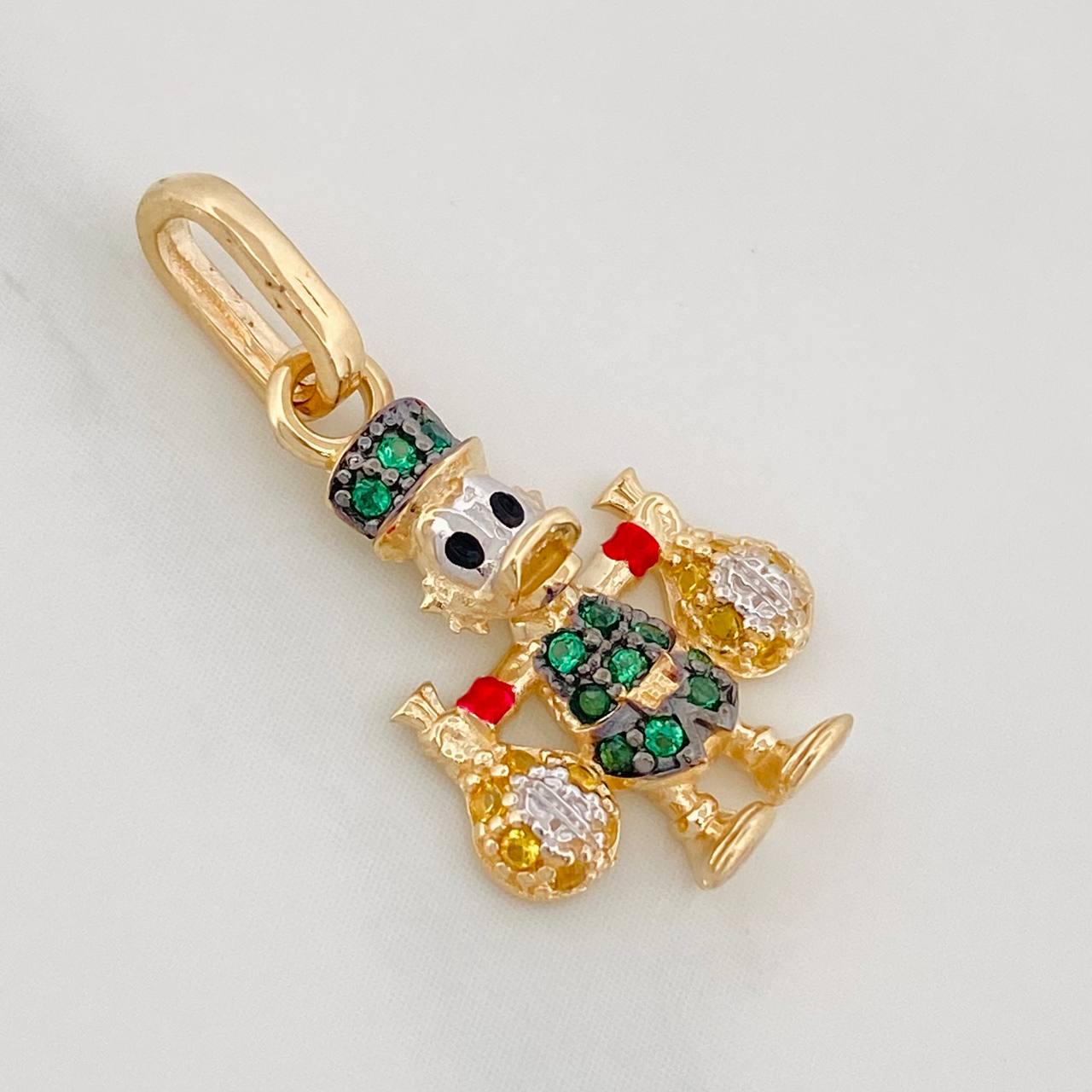 Dije Pato Bolsas de Dinero 1.6g / 2.1cm Tres Oros 18K