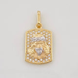 Dije Rostro Cristo 2.9g / 2.3cm Dos Oros Amarillo Blanco 18K