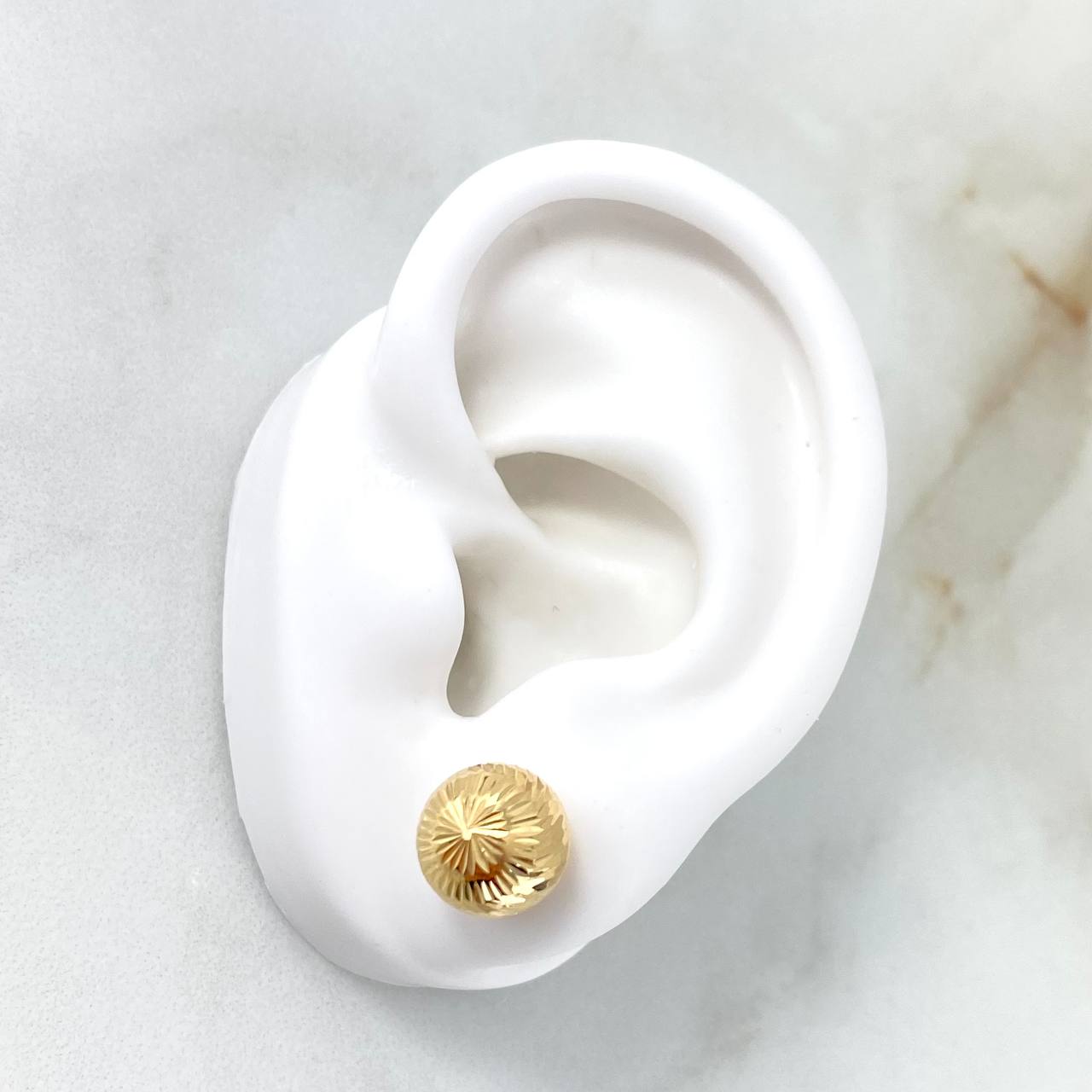 Topos Bola 10mm 1.6gr / Diamantados Oro Amarillo 18K *