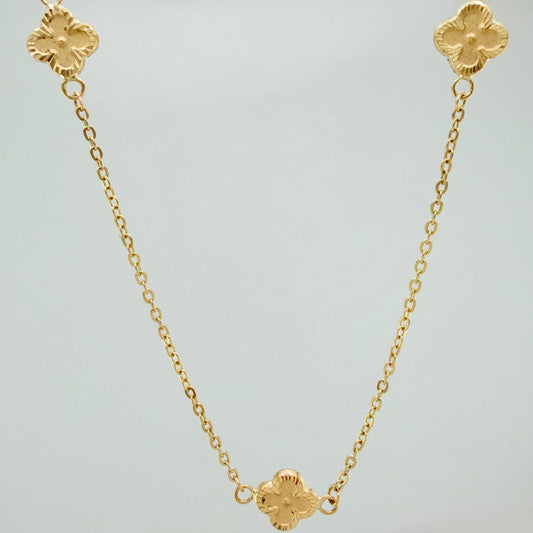 Cadena Trebol Aro Seguido 3.65gr / 46cm / 1mm Oro Amarillo 18K %