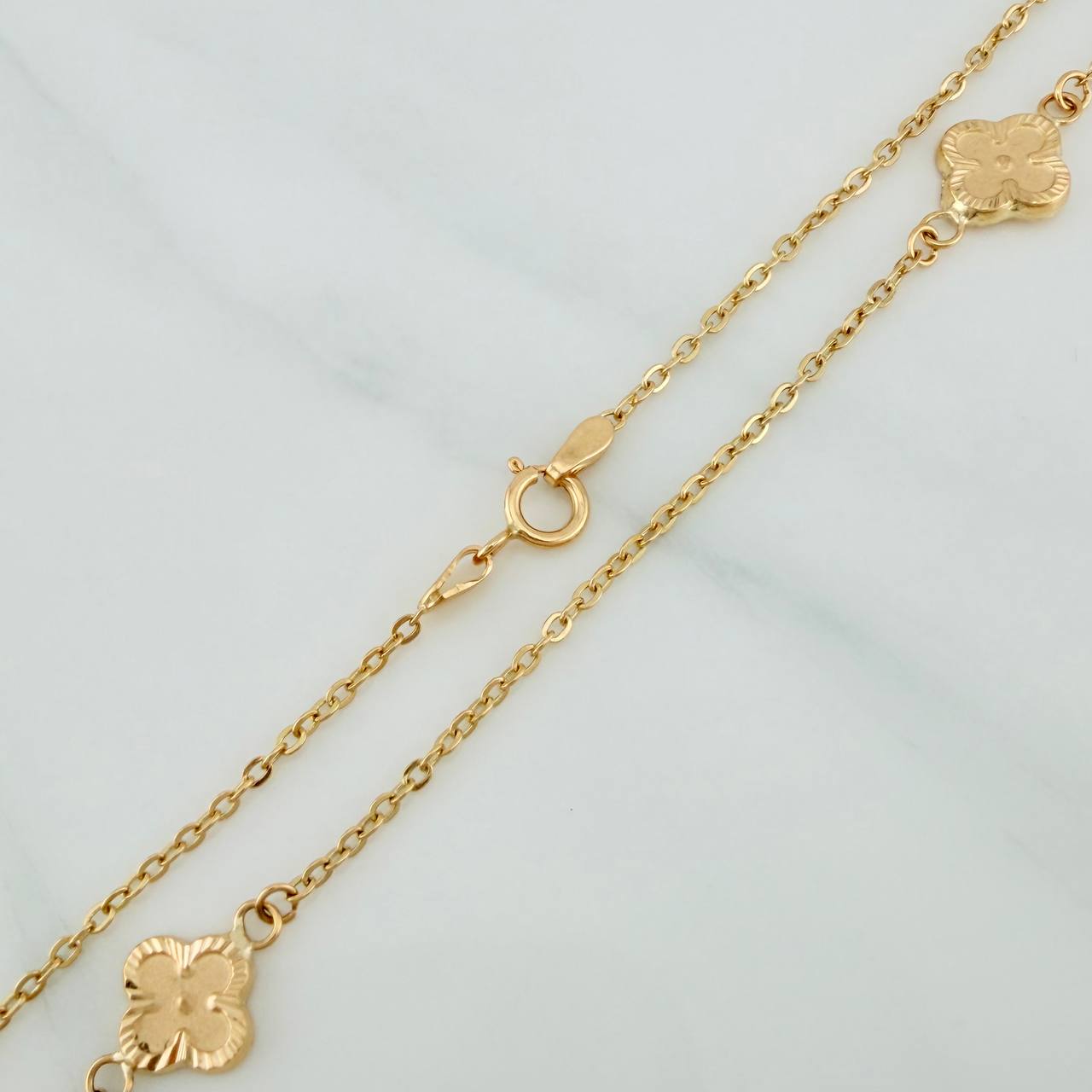 Cadena Trebol Aro Seguido 3.65gr / 46cm / 1mm Oro Amarillo 18K %