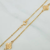 Cadena Trebol Aro Seguido 3.7gr / 46.5cm / 1mm Oro Amarillo 18K %