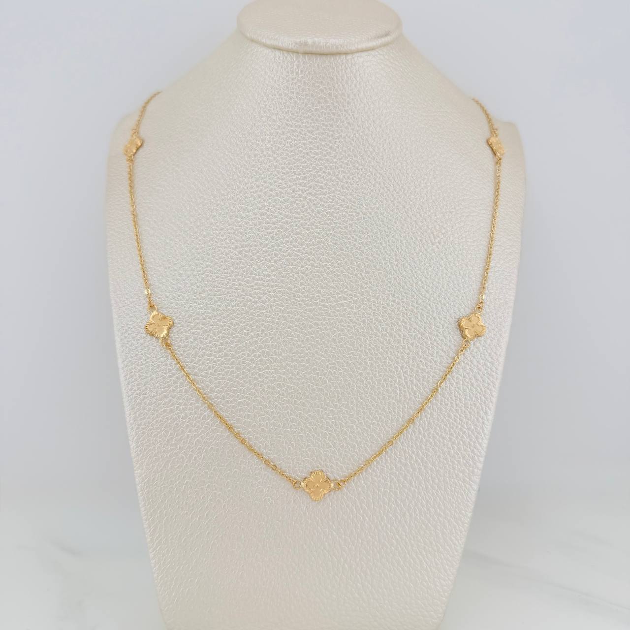 Cadena Trebol Aro Seguido 3.65gr / 46cm / 1mm Oro Amarillo 18K %