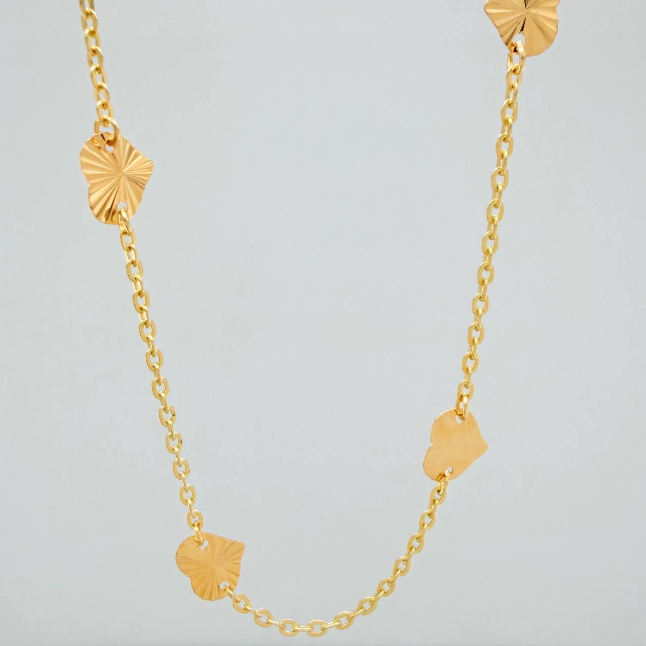 Cadena Corazones Aro Seguido 3.3gr / 41cm / 1.4mm Oro Amarillo 18K %