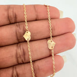 Cadena Corazones Aro Seguido 3.3gr / 41cm / 1.4mm Oro Amarillo 18K %