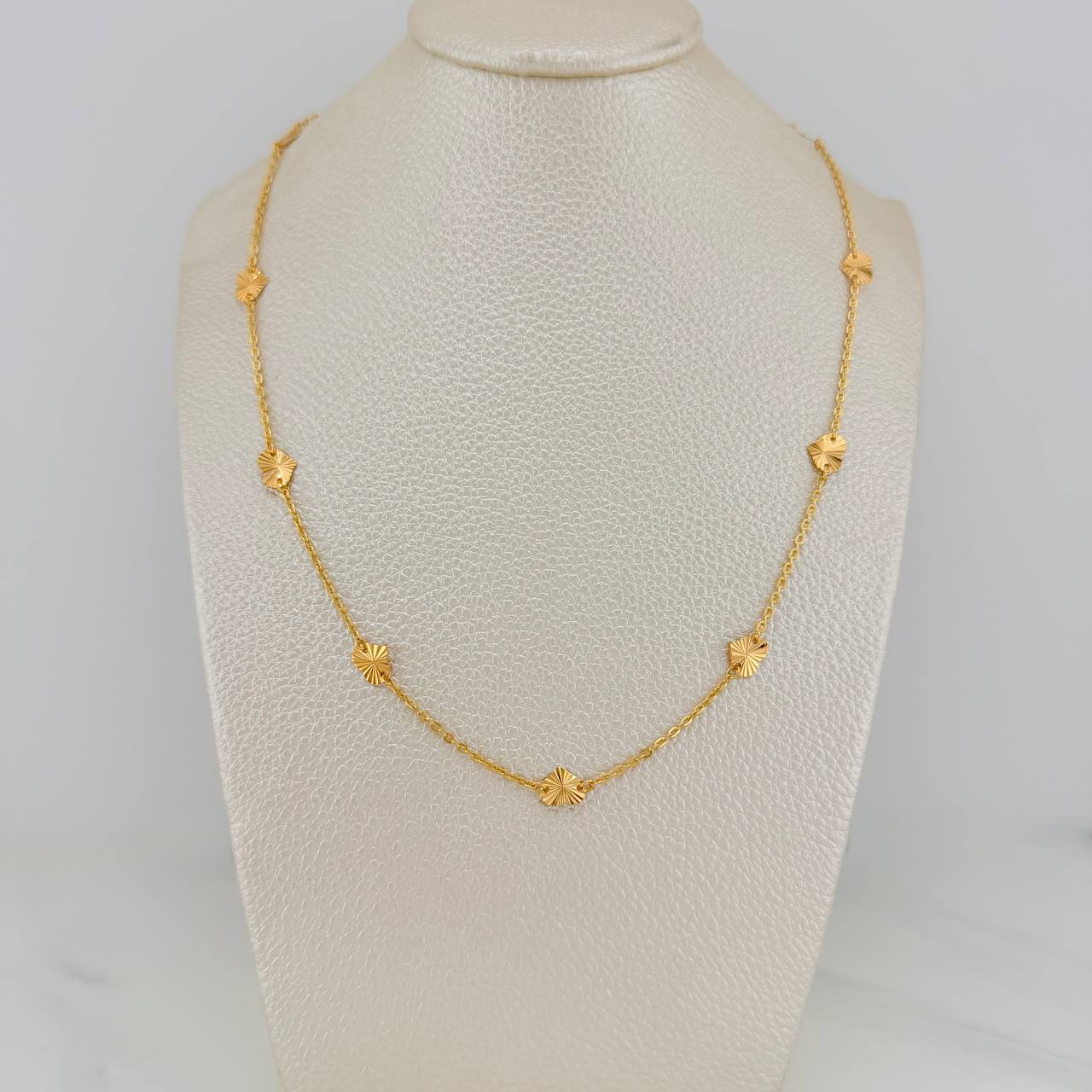 Cadena Corazones Aro Seguido 3.3gr / 41cm / 1.4mm Oro Amarillo 18K %