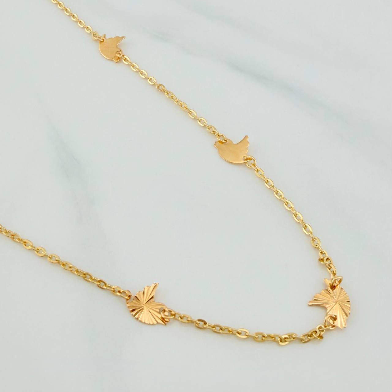 Cadena Pajaro Aro Srguido 3.15gr / 41cm / 1.2mm Oro Amarillo 18K %